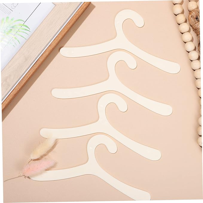 ABOOFAN 40 Pcs Pet Apparel Hangers for Small Dogs and Cats Beige Plastic Clothing Rack Lightweight Clothes Organizer to Prevent Deformation and Keep Pet Outfits Neat