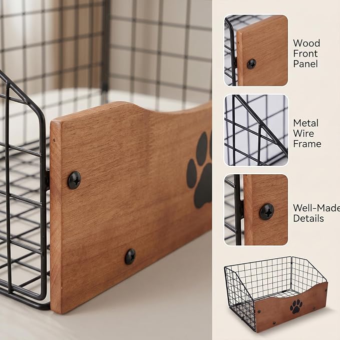 Dog Toy Basket,Indestructible Metal Dog Toy Storage Box | Chew-Proof Dog Toy Bin-Pet Toy Basket for Cat Puppy Leash,Accessories,Blanket Food Storage Container