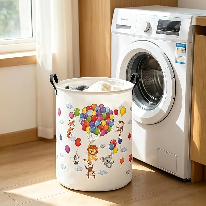 Cute animal Storage Bin Foldable Nursery Basket | Foldable with Waterproof PE Coating Organizer Bin for Kids Boys and Girls,Office,Bedroom,Clothes