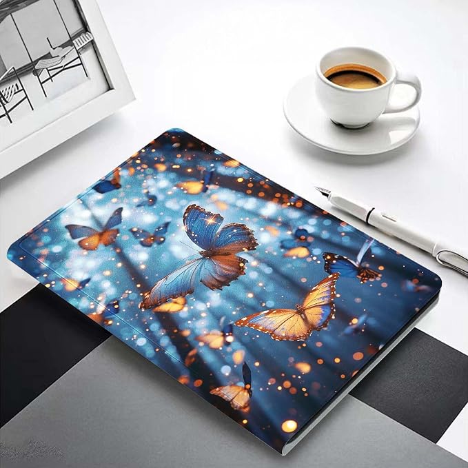 for Samsung Galaxy Tab A7 10.4" 2020 Tablet Case,Premium Leather Folio Stand Auto Wake/Sleep,Multiple Viewing Stand,Blue Butterfly