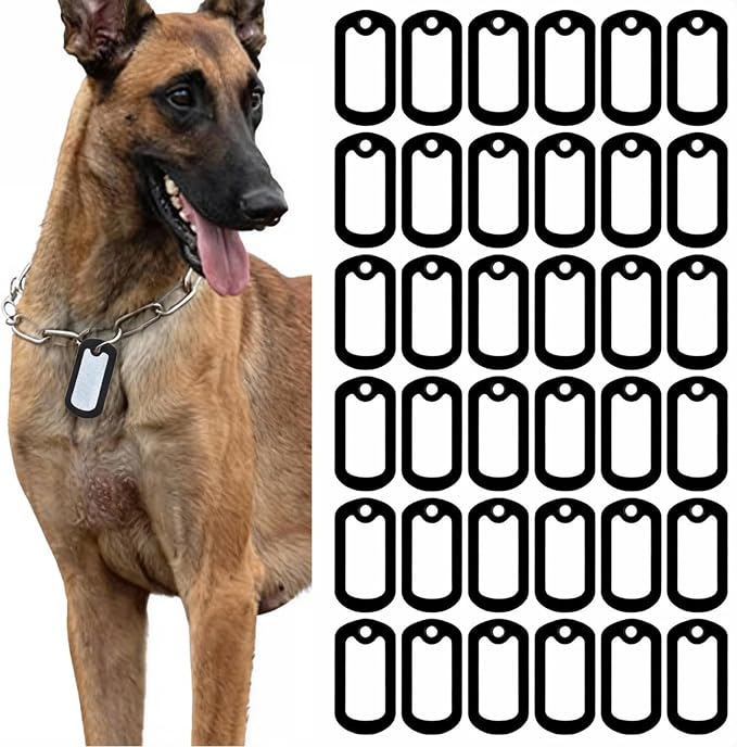 VOSAREA 36pcs Dog Tag Silencers, Black Silicone Pet Tag Silencer Covers, Protective Cover Guards for Noise Reduction and Scratch Protection