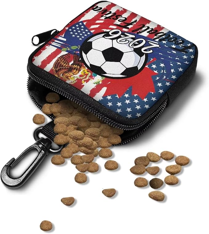 Dog Treat Pouch Dog Training Reward Pouch with Carabiner Waterproof Small Dogs Treat Bag for Leash 2026 Football Festival