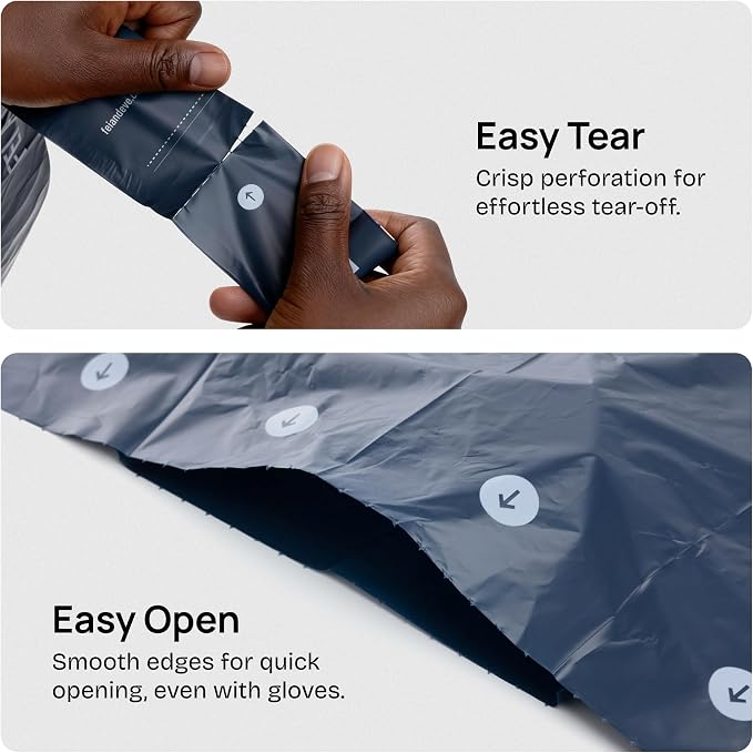Fei & Eve Dog Poop Bags 20 Rolls, Extra Thick 25 Micron & 100% Leak-Proof | Unscented, Full Blackout & Odor-Locking, Stretch Resistant, Easy to Tear off, Waste Bags