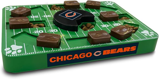 Pets First NFL Chicago Bears Puzzle Toy, Puzzle Treat Dog Toy, Interactive Dog Treat Toy, Dog Puzzle