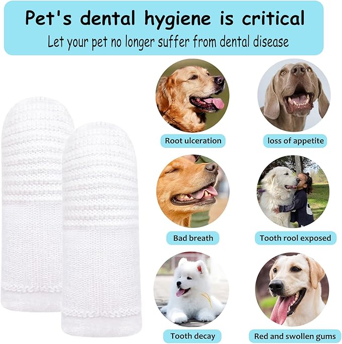 Dog Toothbrush pet Toothbrush Finger Toothbrush Small to Large Dogs,Cats with Soft Bristles Non Slip Dual Head Dog Toothbrush