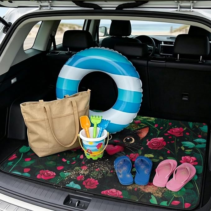 Heart Cat Car Trunk Mat 29" x 39"Inch Non Slip Rear Trunk Protection Cargo Liner Universal Vehicle Interior Accessories Fits for Most Car Models, Dustproof