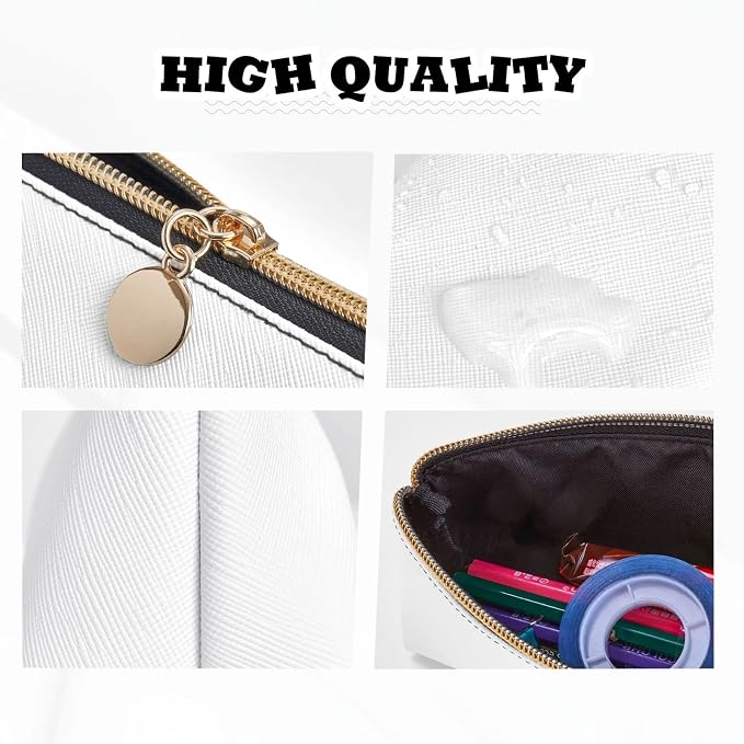 Leather Pen Case with Zipper - Aesthetic Pen Holder Cute Frog Pencil Case for Women & Men - Handcrafted Pencil Bag Multi-Functional Travel Cosmetic Case for Work Office Tool Pouch