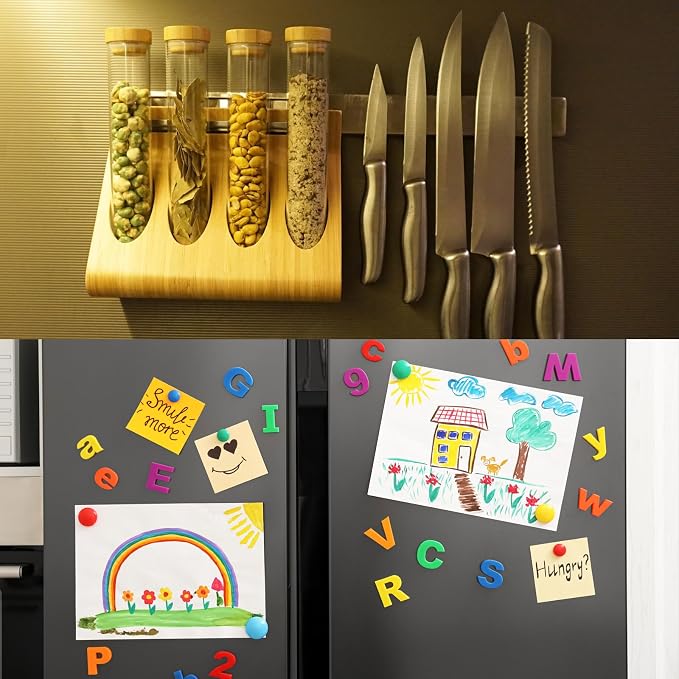 MECCANIXITY Magnetic Strip with Strong 1 Inch x 26.25 Feet Magnetic Strip Tape,Magnetic Tape Labels for Whiteboards Refrigerator and Crafts Yellow