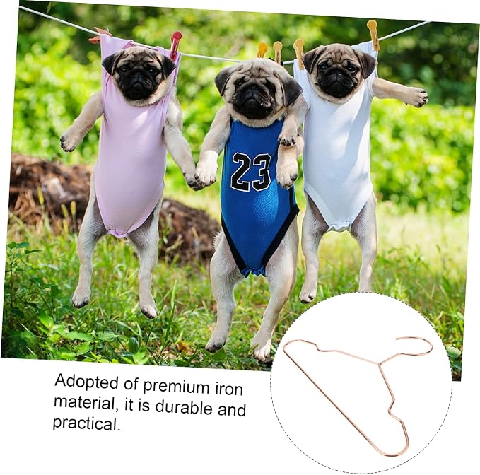 Abaodam 3Pcs Dog Clothes Hangers Sturdy Iron Pet Garment Storage Organizer for Home Pet Shop Use Durable Design for Keeping Apparel Neat Tidy