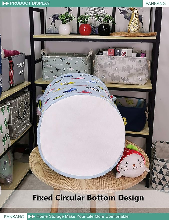Storage Bin Foldable Nursery Organizer Basket Car | Foldable with Waterproof PE Coating Organizer Bin for Kids Boys and Girls,Office,Bedroom,Clothes