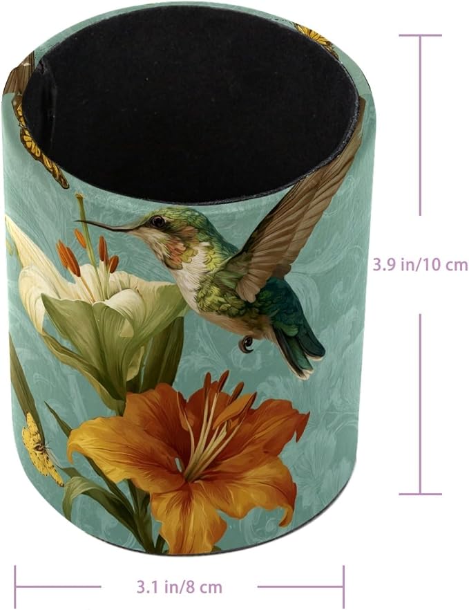 Hummingbird Pen Holder, Pencil Cup Marker Brush Holder Desk Storage Case, Desktop Organizer for School Office Home Supplies