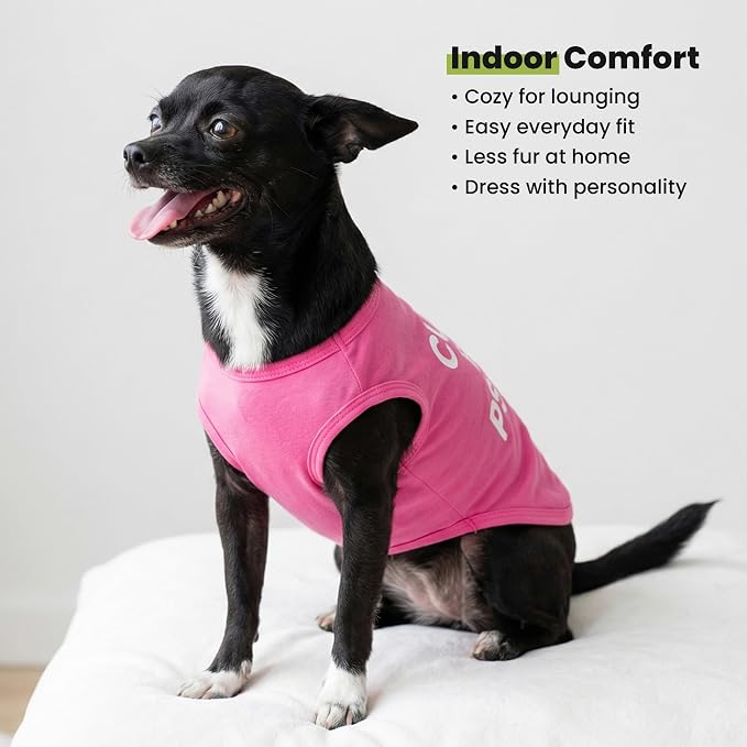 Fitwarm Cute But Psycho Dog Shirt, Summer Clothes for Small Dogs Girl, Funny Pet Outfit, Pink, White, XL