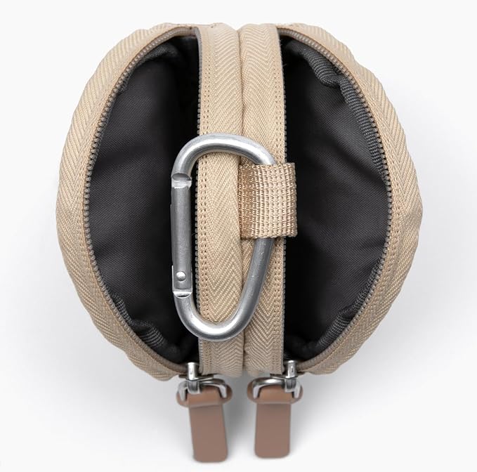 Cleverpup Snackpack Double Insulated Dog Treat Pouch – 1.5 Cup Capacity, 2 BPA-Free Waterproof Zipper Pockets, Carabiner for Belt/Leash – Compact Training & Travel Bag – Checkerboard