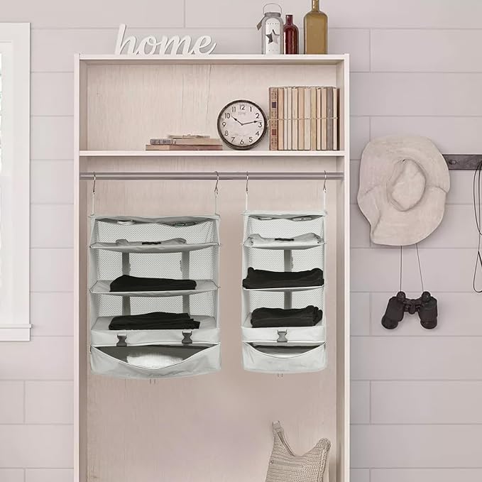 TABITORA Portable Hanging Travel Shelves Bag Packing Cube Organizer Suitcase Storage Large Capacity