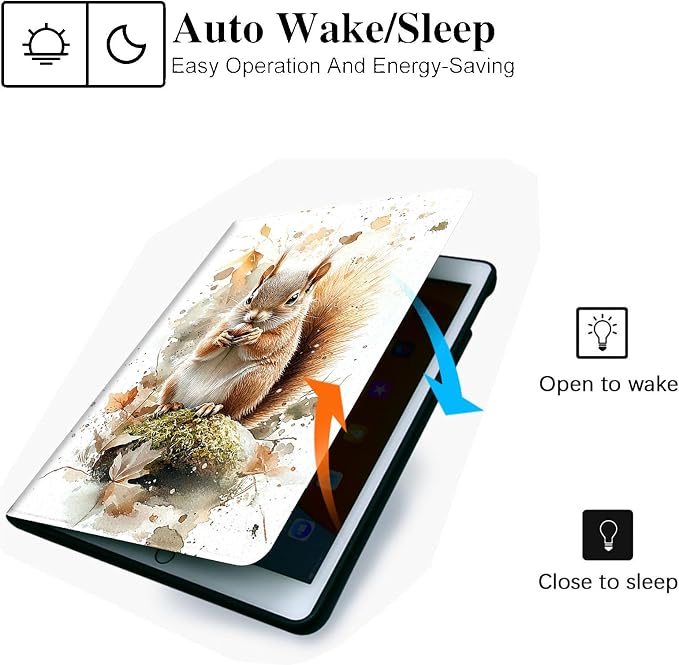 for Microsoft Surface Pro 8-13" 2021 Tablet Case,Auto Wake/Sleep,Adjustable Stand Protective Cover - Cute Squirrel Nut