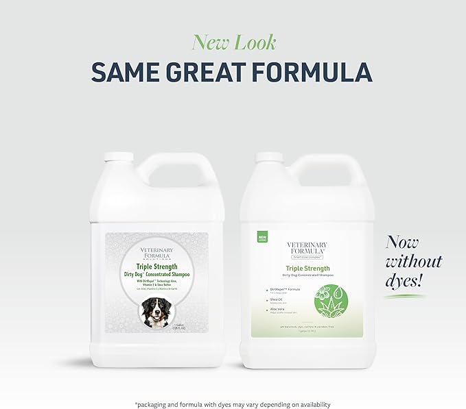 Veterinary Formula Smart Coat Complex Triple Strength Dirty Dog Concentrated Shampoo, 128 Fl oz / 1 Gallon – DirtRepel Tech Cleans Extra Dirty and Smelly Dogs – w/ Shea Butter and Aloe Vera to Soothe