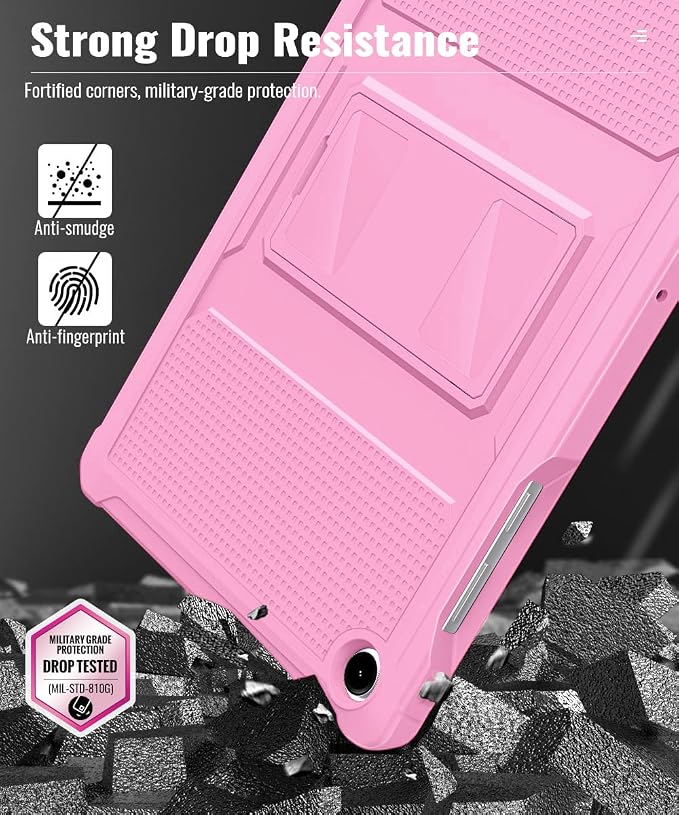 MoKo Shockproof Case Fit Samsung Galaxy Tab A11+ Plus/ A9+ 11 Inch | with Screen Protector, Heavy Duty Shockproof Protective Case, Peony