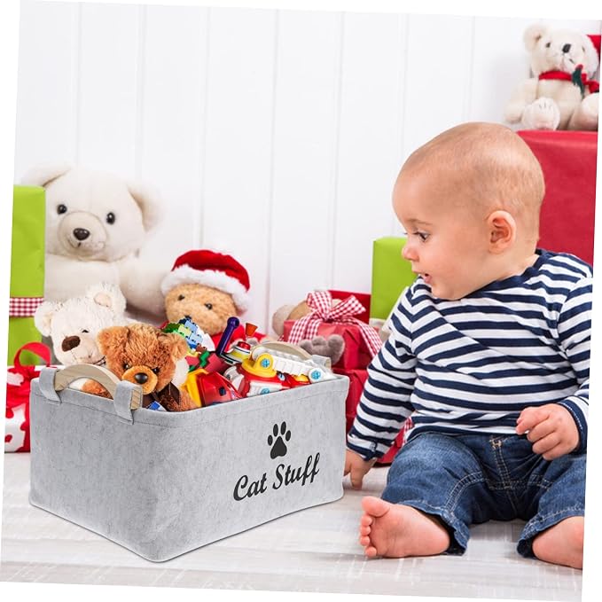Sundries Bin Cat Basket Fabric Storage Rattan Storage Box Pet Toys Case Multi-use Organizer