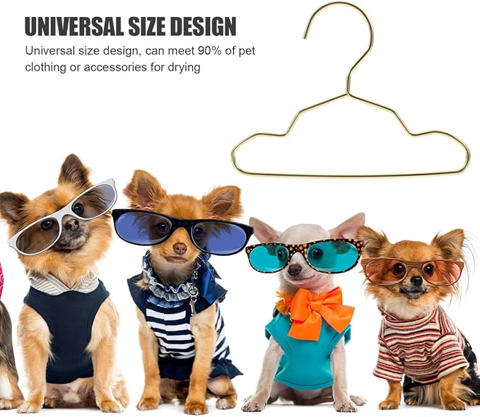 FRCOLOR 40Pcs Dog Clothes Hangers Small Pet Hangers 5.90X4.33 Inch Metal Windproof Anti-Slip Puppy Clothes Racks for Closet Organization