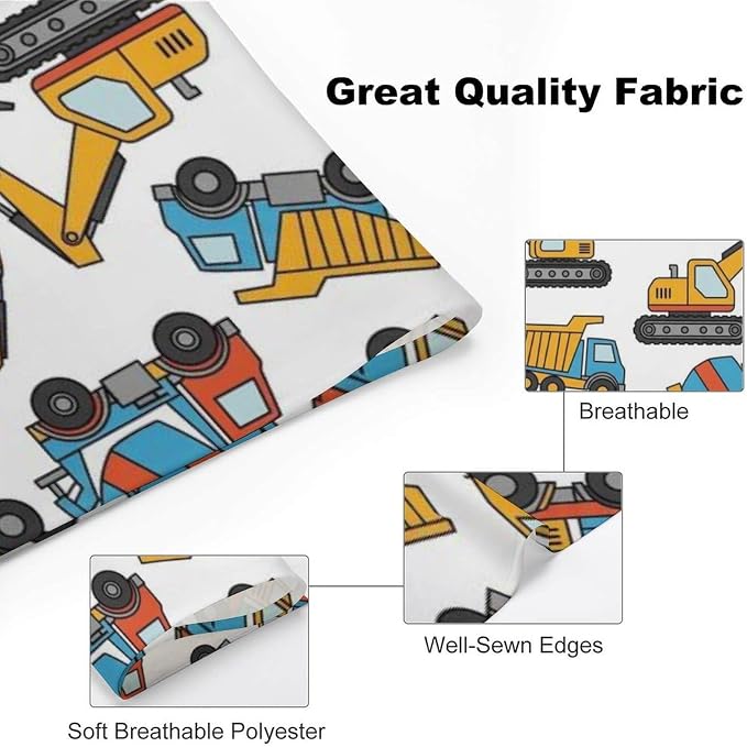 Summer Breathable Scarf for Small, Medium, Large Dogs Excavators Cars Construction Tractor and Cats, Washable Handkerchief with Adjustable Design