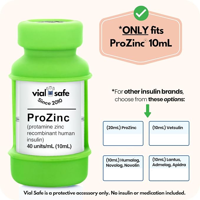 VIAL SAFE Insulin Vial Protector Case for ProZinc 10mL Cats & Dogs 2-Pack
