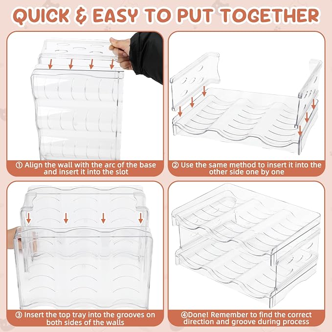 FHTONGE 3-Tier Heavy-Duty Transparent Cat Can Organizer for Multiple Sizes | Wet Cat Food Storage Rack for Pantry Kitchen Cabinet Rridge, Pet Canned Goods Dispenser Shelf Dog Tins Holder Container