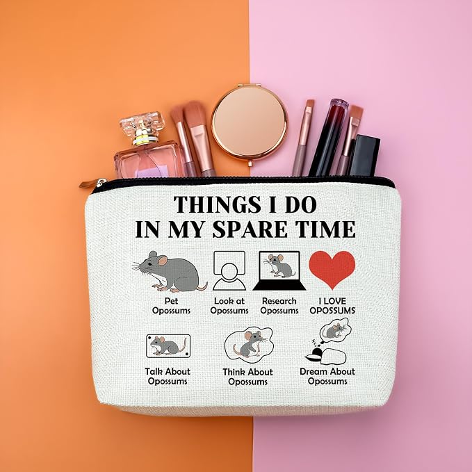 Animal Lover Gifts Makeup Bag Opossum Lover Gift For Women Possum Gift For Women Cosmetic Bag Christmas Birthday Gifts For Friend Female Possum Owner Gift Possum Mom Gifts Cosmetic Travel Pouch