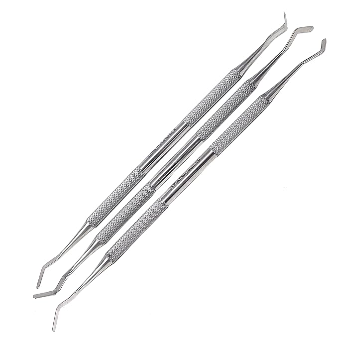 Professional Dental Tools Dental Picks Oral Care Kit, Stainless Steel Hygiene Kit Set with Tooth Scraper Tartar Scaler Tweezers Mouth Mirror for Personal & Pet Oral Care Use (Heidman Set of 3 Pcs)