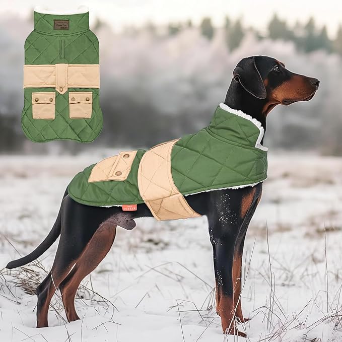 KYEESE Waterproof & Windproof Dog Coat for Medium Large Dogs Puffer Jacket