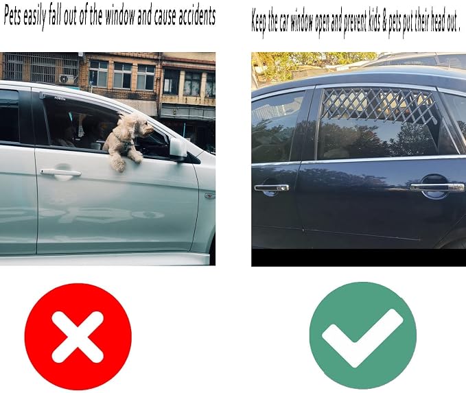TEKEFT Car Window Pet Gate Keeps Pets Safe Dog Car Window Guard