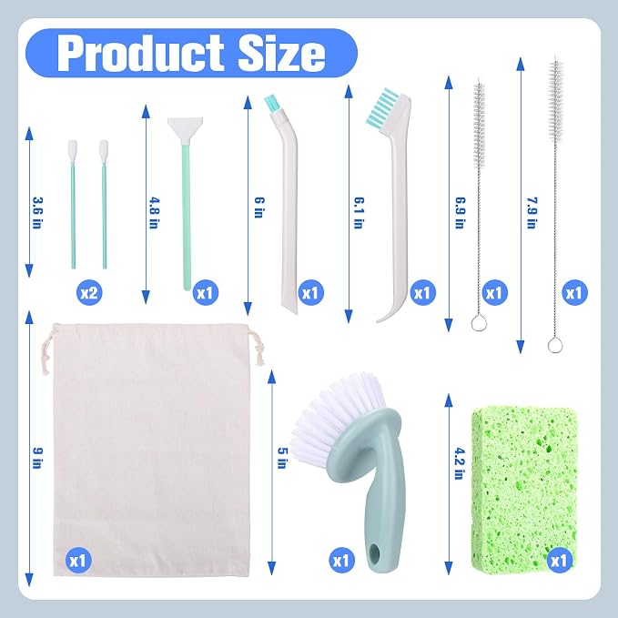 Pet Water Fountain Cleaning Kit,10 Pcs | Dog and Cat Water Fountain Cleaner Brushes Kit,Pet Drinking Dispenser Washing Kit with Sponge Wipe,Handle Brush,Crevice Brush
