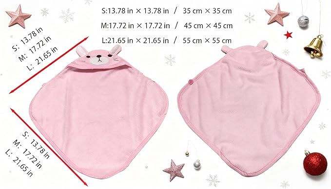 Dog Hooded Bathrobe Towel, Fast Drying Bath Towel Absorbent Warm Blanket Pink M