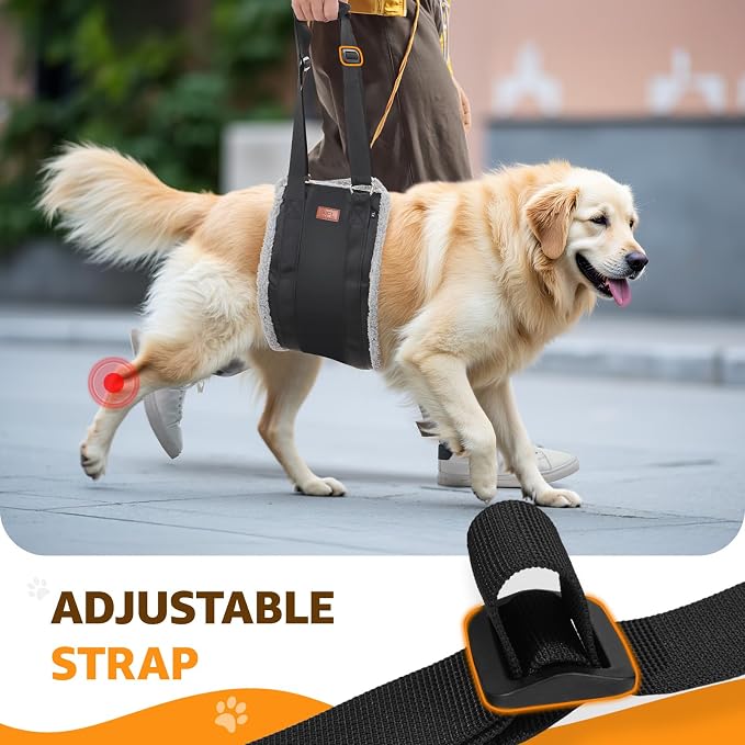 Adjustable Dog Sling for Extra Large Dogs Mobility Aid for Weak Rear Legs | Sturdy Support, Helps Seniors, Injured, Disabled and After ACL Surgery Dogs, Saves Your Back, Soft Padding, Daily Walk/Stairs