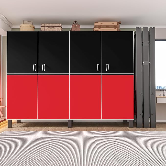 49.2in Heavy Duty Portable Closet with Cover, 1500lbs Foldable Covered Metal Clothing Wardrobe Closet System, Heavy Duty Garment Rack for Hanging Clothes, for Bedroom, Apartment, Rental Property,Red