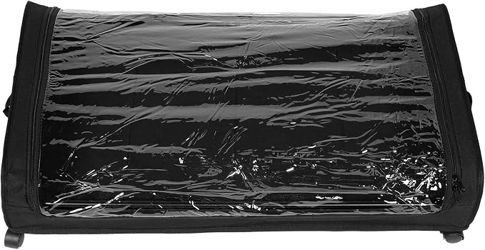 Veemoon Bed Storage Rack with Wheels and Lid, Metal Rolling Clothes and Shoe Organizer with Fabric Base, Large Space-saving Storage for Small Bedrooms and Pet