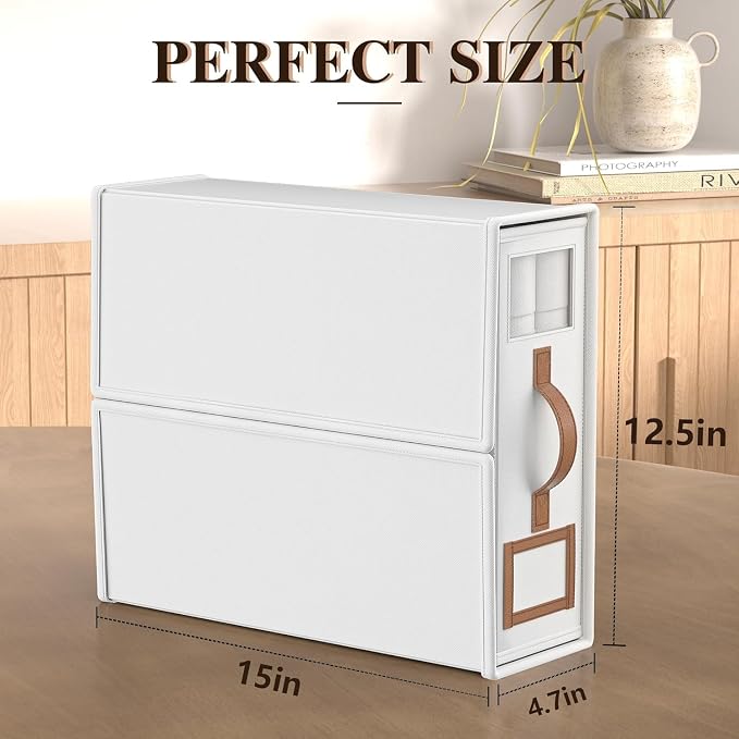 8 Pack Bed Sheets Organizers And Storage,Sheets Set Folder Keeper with Handle,Foldable Bedding Storage Box For Linen Closet,Duvet Cover(King Size-3.7 Gal,White)