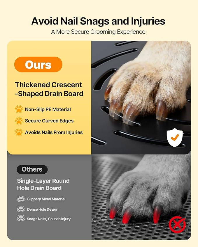 VEVOR Professional 304 Stainless Steel Dog Bathing Station, 50 inch Pet Grooming Tub w/Anti-Slip ramp, Storage Drawer, Cold Hot Faucet Showerhead, for Large & Medium & Small (Right Door, with Drawer)