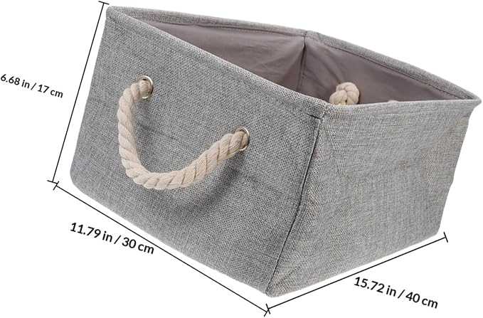 Milisten Portable Canvas Storage Basket with Handle Multi-purpose Organizer Bin for Pet Toys Laundry and Sundries Durable and Practical Storage Random Colors