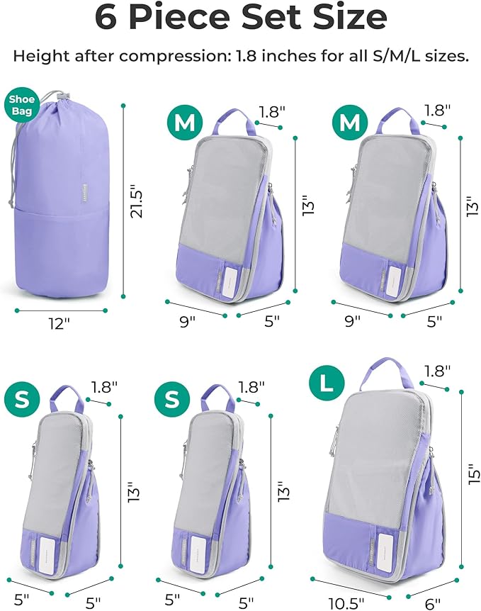 BAGSMART Compression Packing Cubes for Travel Essentials | 14 Set /6 Set /4 Set/2 Set, Lightweight, Durable
