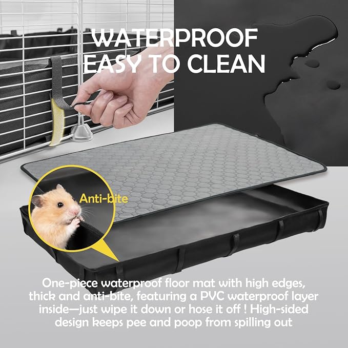MEEXPAWS Guinea Pig Cages Small Animal Playpen Large 42" L x 28" W x 28" H | with Waterproof PVC Liner & Washable Pee Pad &Storage Space, C&C Cage for Guinea Pigs Indoor Pet Enclosure Wire Yard Playpen