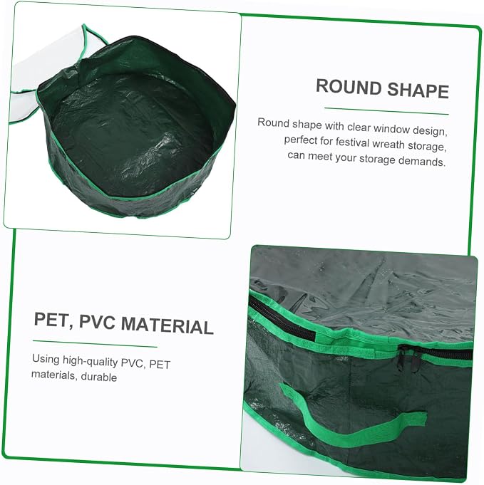 1pc Xmas Storage Bag with Clear Window Garland Holder for Holiday Wreaths Design for and Organization Decoration Storage