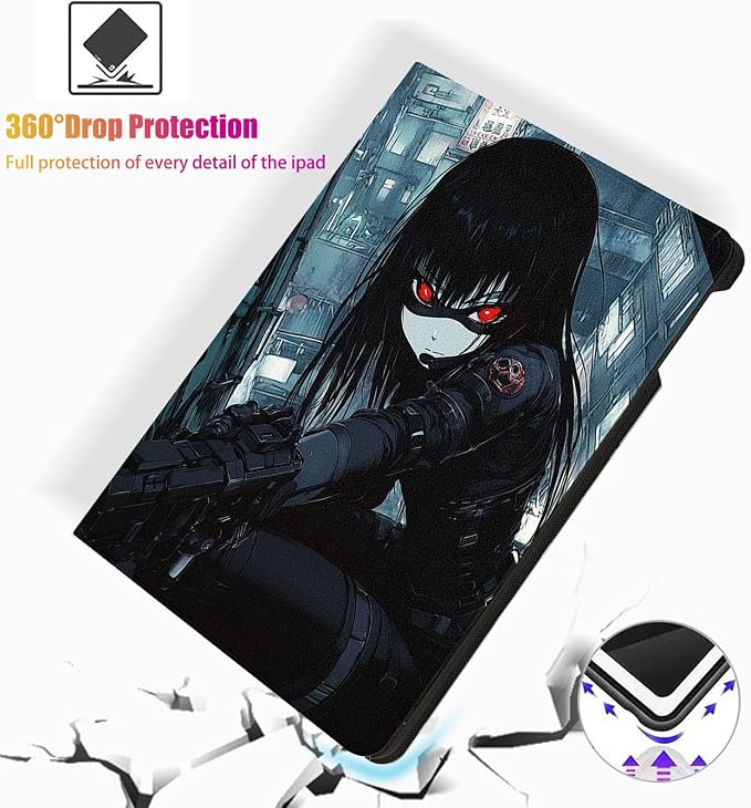 for Microsoft Surface Pro X/Pro X Plus-13 2019/2020/2021/2024 Tablet Case,Auto Wake/Sleep,Adjustable Stand Protective Cover - Girl