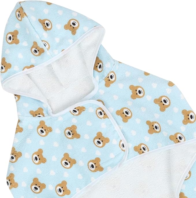 HDE Dog Bathrobe Super Absorbent Quick Drying Puppy Towel Wrap Coat Adjustable After Bath Robes with Hood for Dog Sizes S-XXL Teddy Bears L