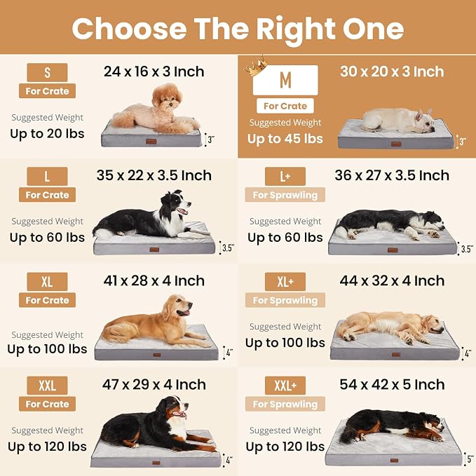 OhGeni Orthopedic Waterproof Medium Dog Bed, Memory Foam, 30 inch(Pink) | Machine-Washable Removable Cover in Easy-Clean Fabric, Reversible Memory Foam & Easy-Carry Handle, Suitable for Crate