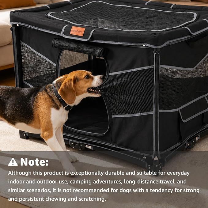LOOBANI Puppy Playpen for Indoors32 x24 x22, Foldable & Portable, Black | Playpen for Dogs Indoor Small, Sturdy Cat Playpen with Removable, Washable 690D Fabric Cover, Travel Dog Crate with Carry Bag