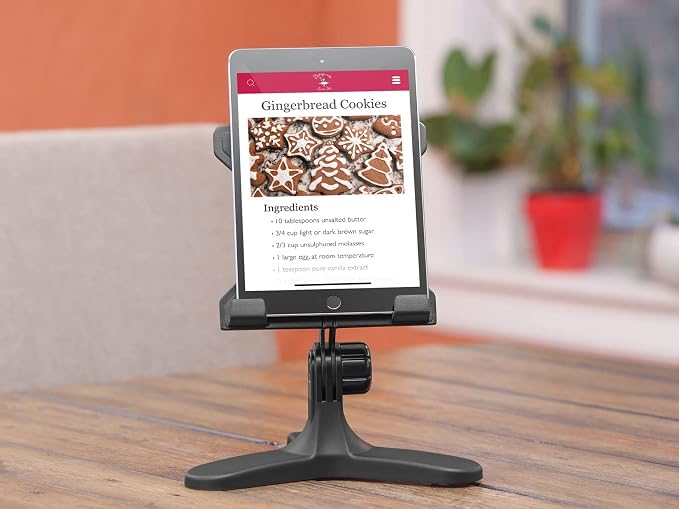 WeatherTech TabletHolder with Silver Billet Knobs - Tablet Holder for Desktop, Tabletop or Kitchen Counter Top Non Slip Multi Surface Holder