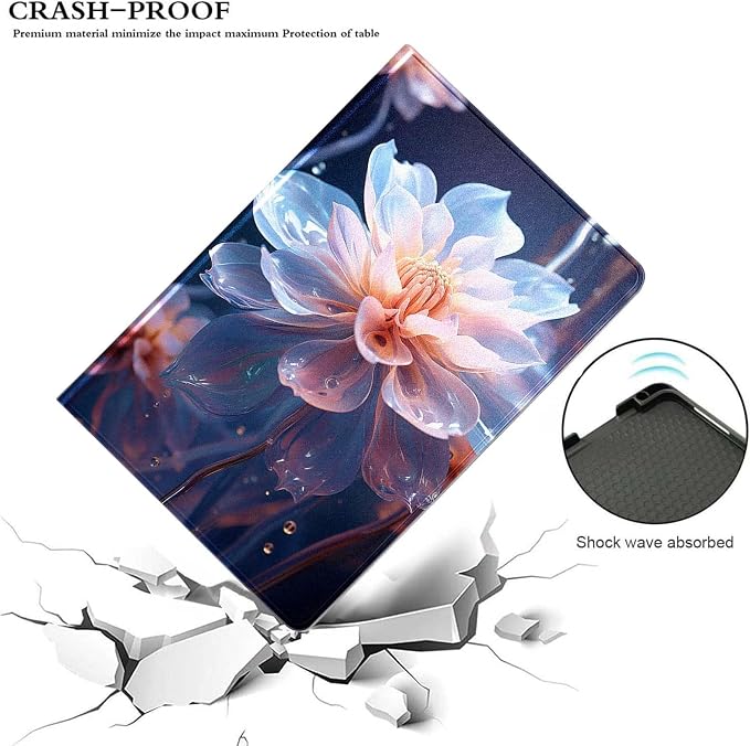 for Samsung Galaxy Tab A8 10.5 Inch 2022 (SM-X200/X205/X207) Tablet Case,Premium Leather Folio Stand Auto Wake/Sleep,Multiple Viewing Stand,Violet Flower