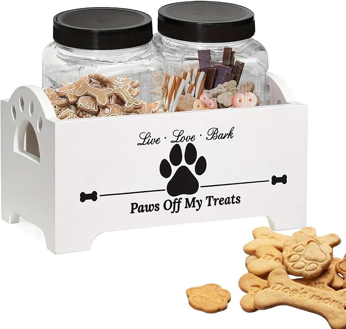 Dog Treat Container Multifunctional Airtight Pet Food Storage Container | Snacks Cat Cookie Jar Dog Stuff Organizer for Kitchen Counter