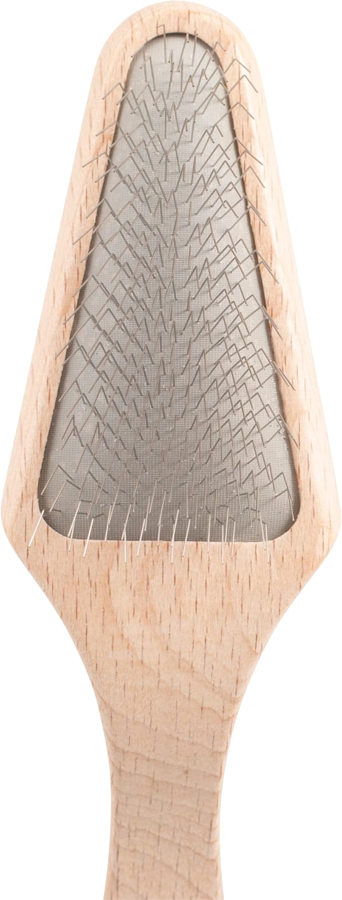 Chris Christensen Mark V Triangle Slicker Brush for Dogs, 12mm Pins, Groom Like a Pro, Handcrafted Lightweight Beechwood Ergonomic Handle, Stainless Steel Pins, A5V. Made in Germany.