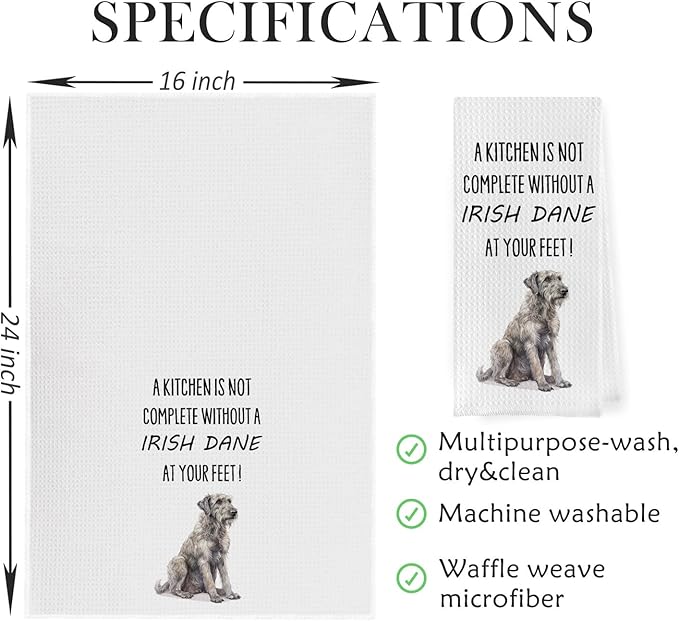 Irish Dane Dish Towels - Funny Irish Dane Decorative Waffle Weave Kitchen Towels, Irish Dane Gifts Hand Tea Towels, Irish Dane Gifts (16×24 Inches)